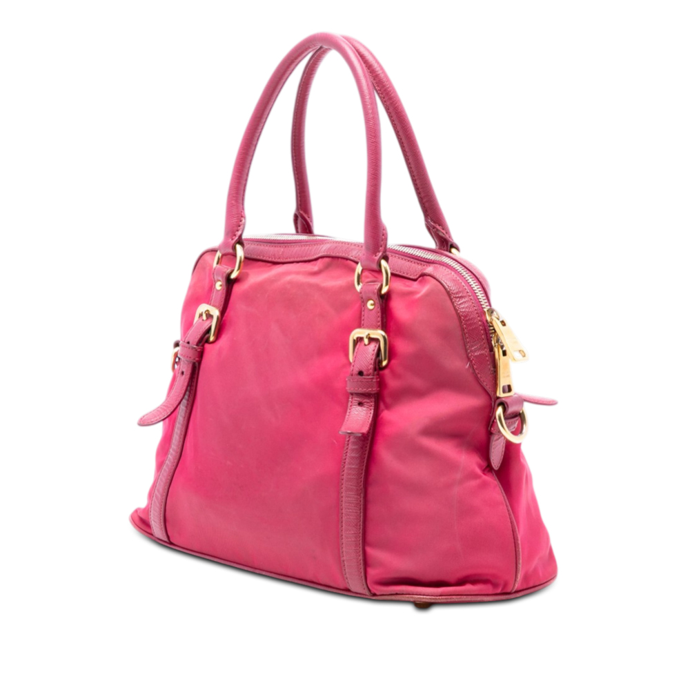 Pre-Loved Prada Saffiano Trimmed Tessuto Dome Satchel - Picture 2 of 6